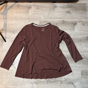 Isaac Mizrahi Chocolate Long Sleeve Top